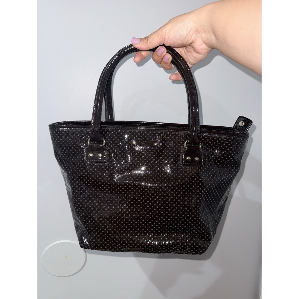 Kate Spade New York Perforated Patent Leather Tote Black/Brown T